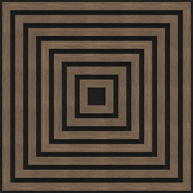 Mexen Linea 13 Akustik-Wandpaneel 60 x 60 cm (4 Stück), Filz 9 mm, technisches Furnier, Dunkle Walnuss - S110-60607-13-044