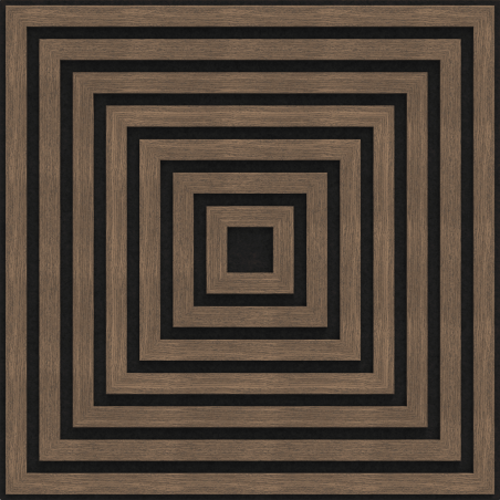 Mexen Linea 13 Akustik-Wandpaneel 60 x 60 cm (4 Stück), Filz 9 mm, technisches Furnier, Dunkle Walnuss - S110-60607-13-044