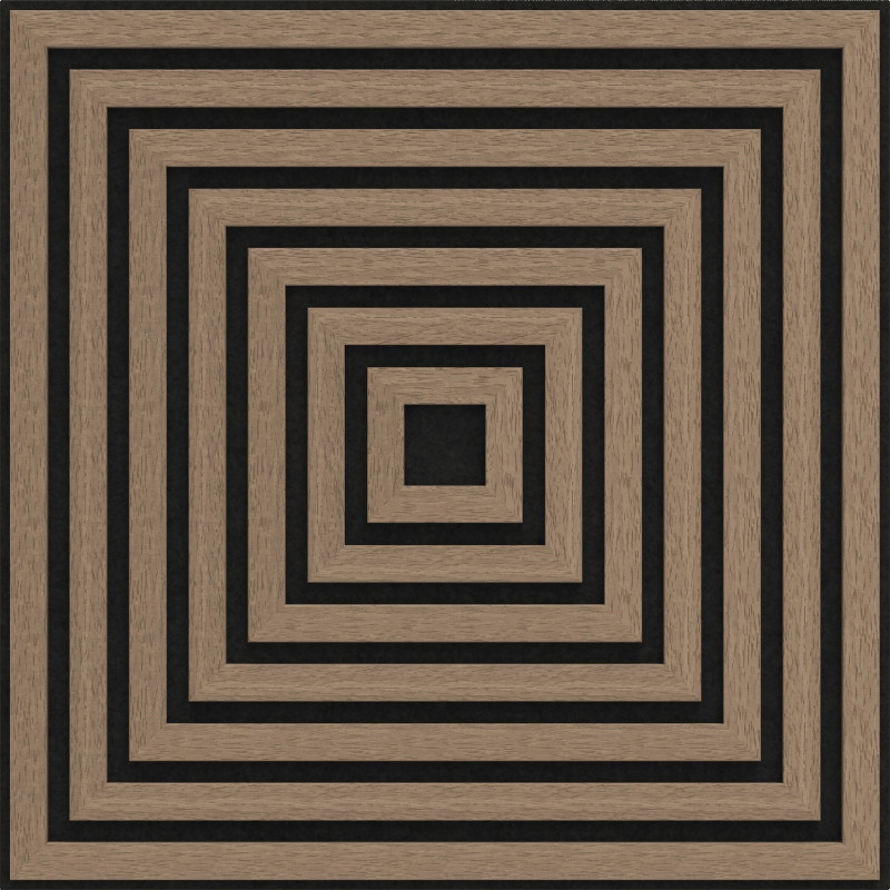 Mexen Linea 13 Akustik-Wandpaneel 60 x 60 cm (4 Stk.), Filz 9 mm, technisches Furnier, Helle Walnuss - S110-60607-13-047