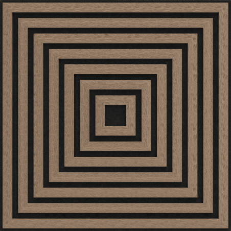 Mexen Linea 13 Akustik-Wandpaneel 60 x 60 cm (4 Stk.), Filz 9 mm, technisches Furnier, Helle Walnuss - S110-60607-13-047