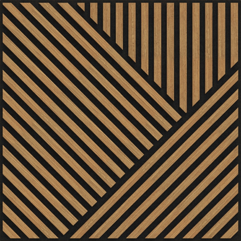 Mexen Linea 25 Akustik-Wandpaneel 60 x 60 cm (4 Stk.), Filz 9 mm, technisches Furnier, Eiche Classic - S110-60607-25-041