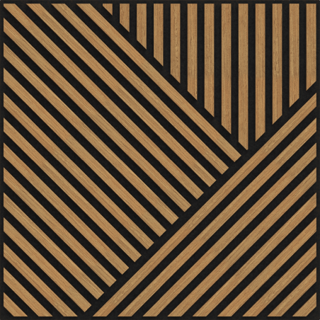 Mexen Linea 25 Akustik-Wandpaneel 60 x 60 cm (4 Stk.), Filz 9 mm, technisches Furnier, Eiche Classic - S110-60607-25-041