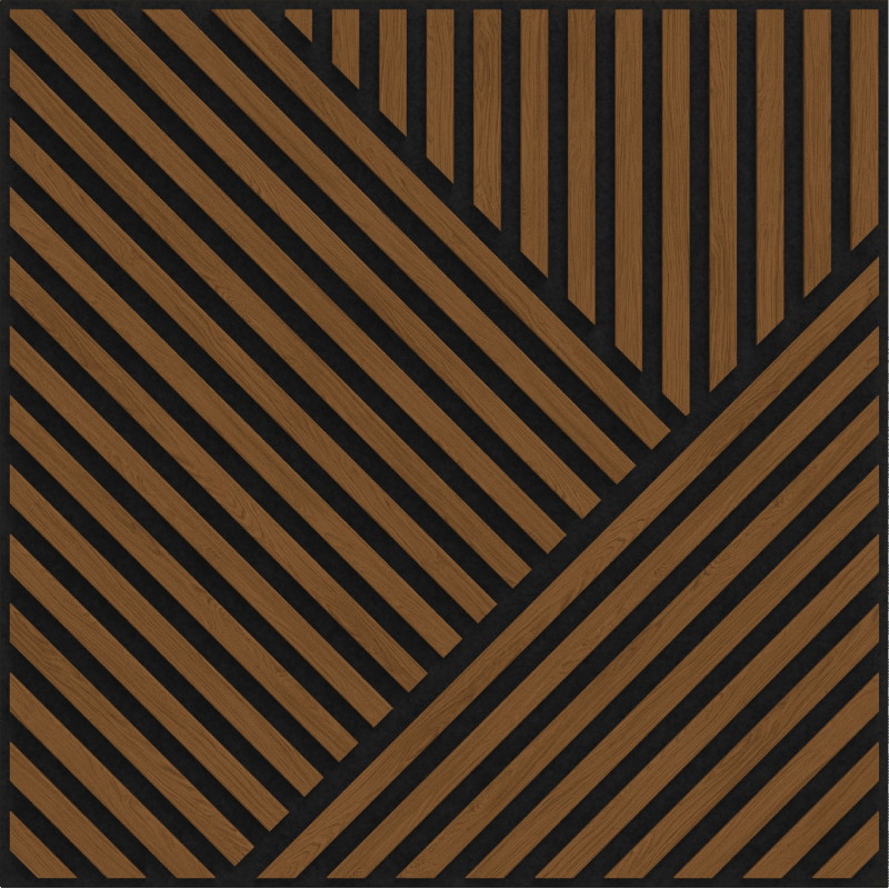 Mexen Linea 25 Akustik-Wandpaneel 60 x 60 cm (4 Stk.), Filz 9 mm, technisches Furnier, Eiche Natur - S110-60607-25-042