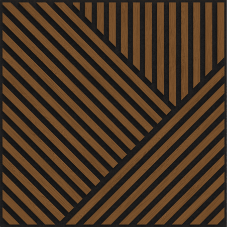 Mexen Linea 25 Akustik-Wandpaneel 60 x 60 cm (4 Stk.), Filz 9 mm, technisches Furnier, Eiche Natur - S110-60607-25-042