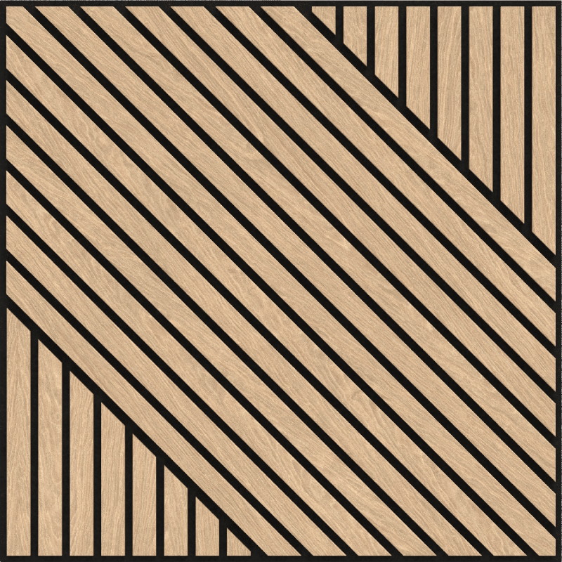 Mexen Linea 26 Akustik-Wandpaneel 60 x 60 cm (4 Stk.), Filz 9 mm, technisches Furnier, Gebleichte Eiche - S110-60607-26-040