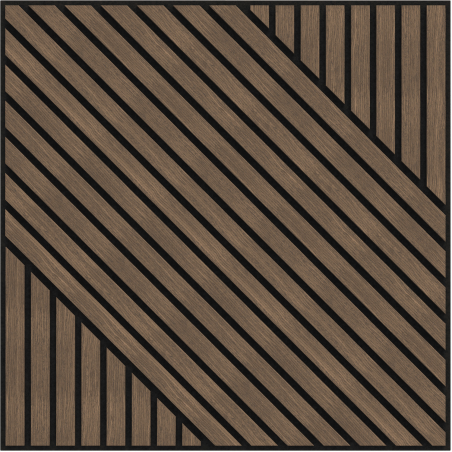 Mexen Linea 26 Akustik-Wandpaneel 60 x 60 cm (4 Stk.), Filz 9 mm, technisches Furnier, Dunkle Walnuss - S110-60607-26-044