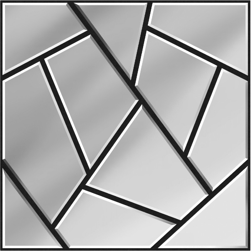 Mexen Form 04 Akustik-Wandpaneel 60 x 60 cm (4 Stück), Filz 9 mm, technisches Furnier, Spiegel - S111-60607-04-099