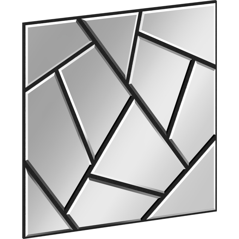 Mexen Form 04 Akustik-Wandpaneel 60 x 60 cm (4 Stück), Filz 9 mm, technisches Furnier, Spiegel - S111-60607-04-099