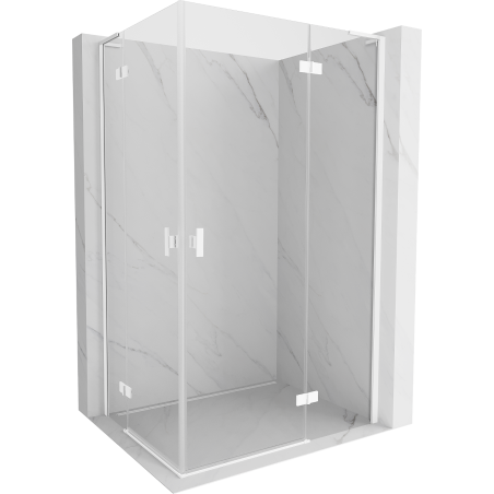 Mexen Mist-H L Duo Duschkabine, rechts öffnend, 105 x 120 cm, transparent, weiß - 8A5L-105L-120P-20-00
