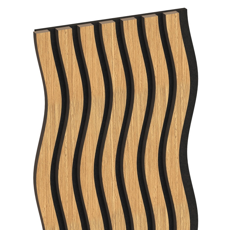 Mexen Lam-SF 01 Akustische Wandlamellen 280 x 30 cm, 9 mm Filz, technisches Furnier, Eiche Klassisch - S106-280-01-041