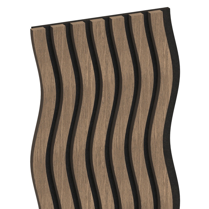 Mexen Lam-SF 01 Akustische Wandpaneele 280 x 30 cm, Filz 9 mm, technisches Furnier, Dunkle Walnuss - S106-280-01-044