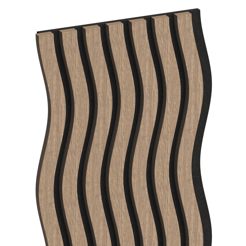 Mexen Lam-SF 01 Akustische Wandleisten 280 x 30 cm, Filz 9 mm, technisches Furnier, Helles Nussbaumholz - S106-280-01-047