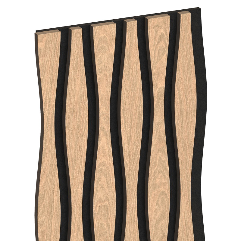 Mexen Lam-SF 01 Lam-SF 26 akustische Wandpaneele 280 x 30 cm, Filz 9 mm, Technisches Furnier, Gebleichte Eiche - S106-280-26-040