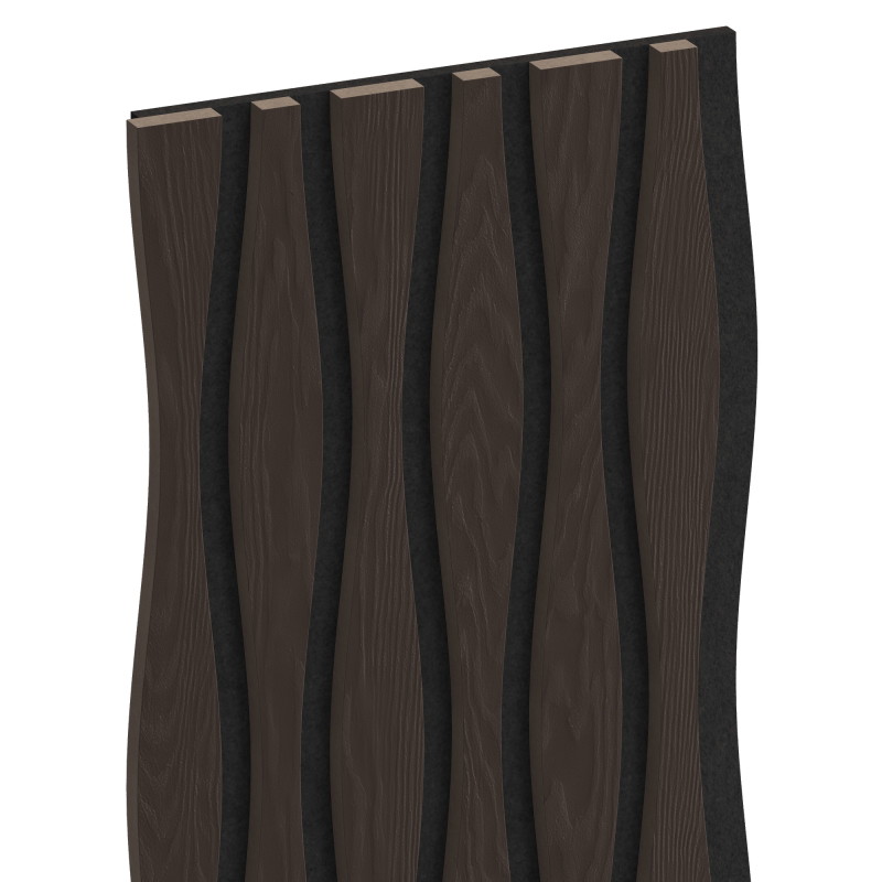 Mexen Lam-SF 01 Lam-SF 26 akustische Wandpaneele 280 x 30 cm, Filz 9 mm, technisches Furnier, Schwarzeiche - S106-280-26-046