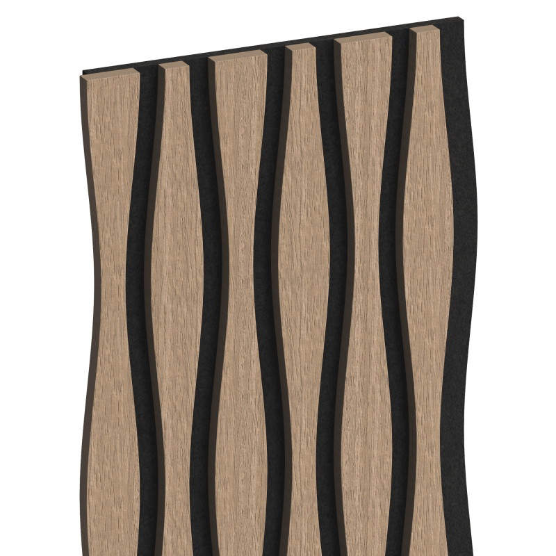 Mexen Lam-SF 01 Lam-SF 26 akustische Wandpaneele, 280 x 30 cm, Filz 9 mm, technisches Furnier, Hellnuss - S106-280-26-047