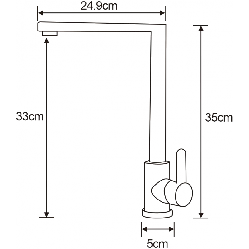 Mexen Gina Küchenarmatur, Inox - 672300-99