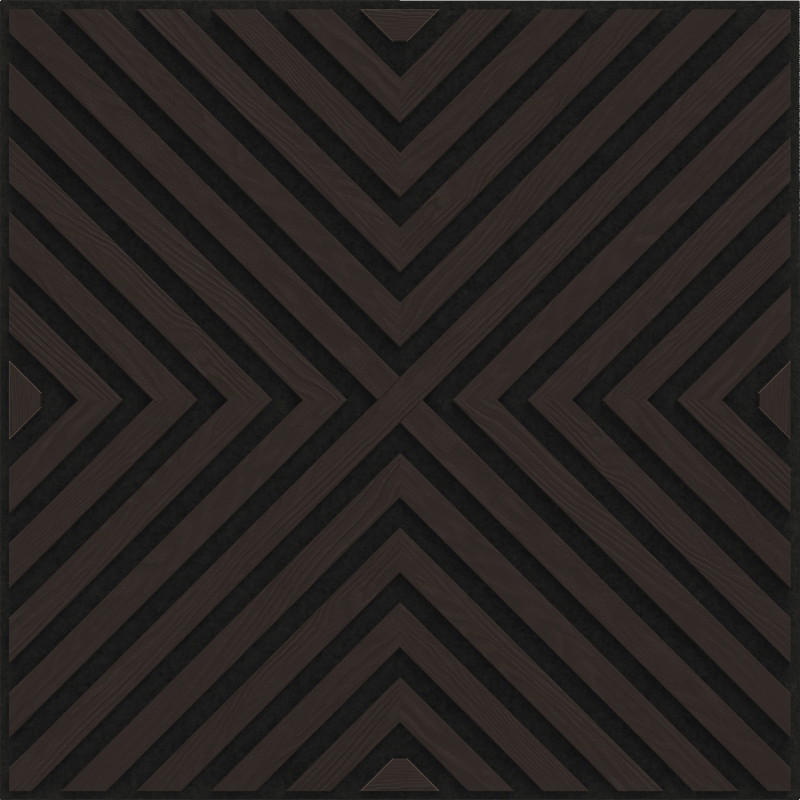 Mexen Linea 01 Akustik-Wandpaneel 60 x 60 cm (4 Stück), Filz 9 mm, technisches Furnier, Schwarze Eiche - S110-60607-01-046