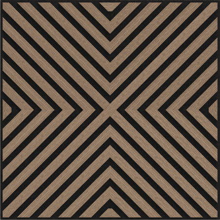 Mexen Linea 01 Akustik-Wandpaneel 60 x 60 cm (4 Stk.), Filz 9 mm, Technisches Furnier, Helle Walnuss - S110-60607-01-047