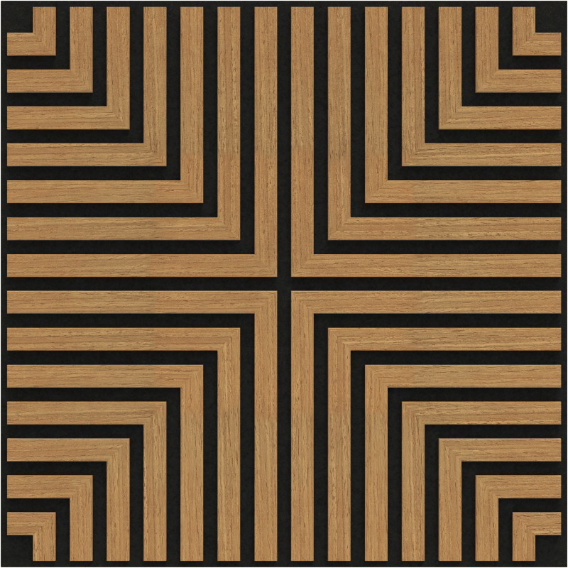Mexen Linea 02 Akustische Wandverkleidung 60 x 60 cm (4 Stück), Filz 9 mm, technisches Furnier, Eiche Classic