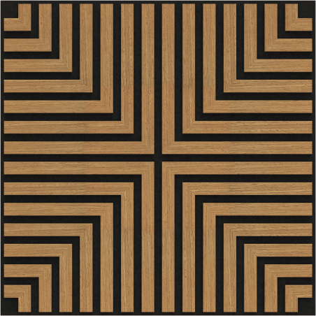 Mexen Linea 02 Akustische Wandverkleidung 60 x 60 cm (4 Stück), Filz 9 mm, technisches Furnier, Eiche Classic