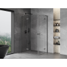 Mexen Mist-H L Duo-Duschkabine, schwenkbar, links, 110 x 80 cm, transparent, gebürstetes Gun Gray - 8A5L-110L-080P-66-00