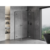 Mexen Mist-H L Duo Duschkabine schwenkbar rechts 85 x 100 cm, transparent, gun grau gebürstet - 8A5L-085L-100P-66-00
