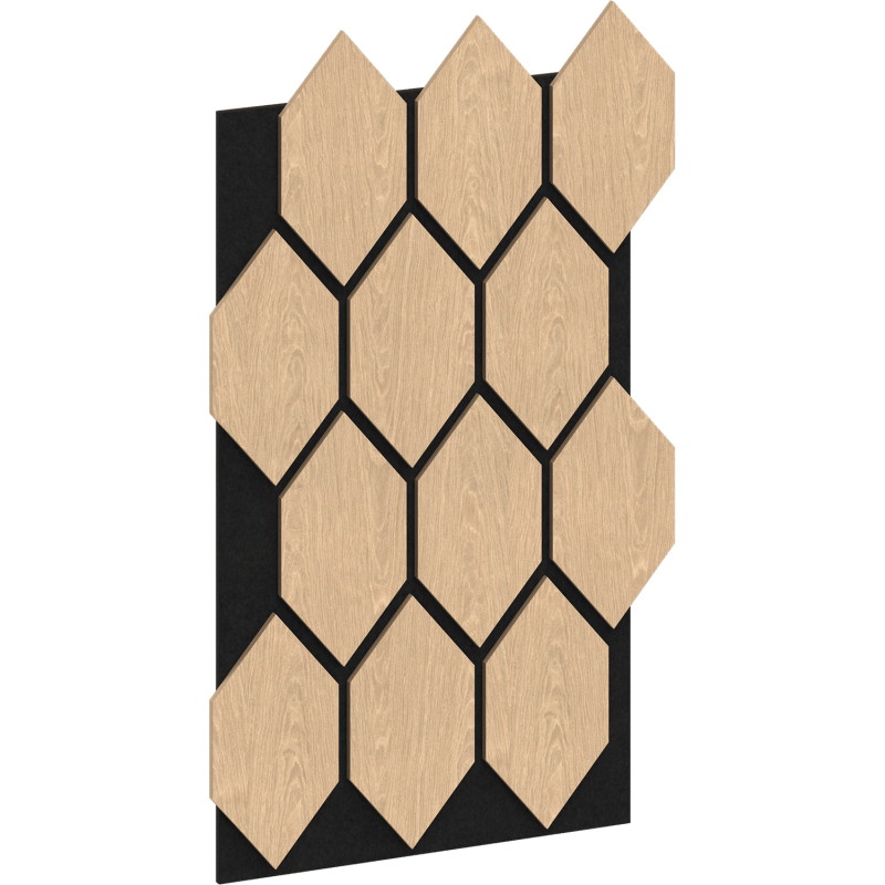 Mexen Form 01 Akustik-Wandpaneel 91 x 56 cm (4 Stk.), Filz 9 mm, technisches Furnier, Gebleichte Eiche - S111-91567-01-040