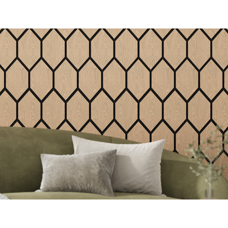 Mexen Lam-B Wandpaneele 275 x 30 cm, HDF Platte 4 mm, technisches Furnier, Sandiger Eiche - S100-275307-3015-001