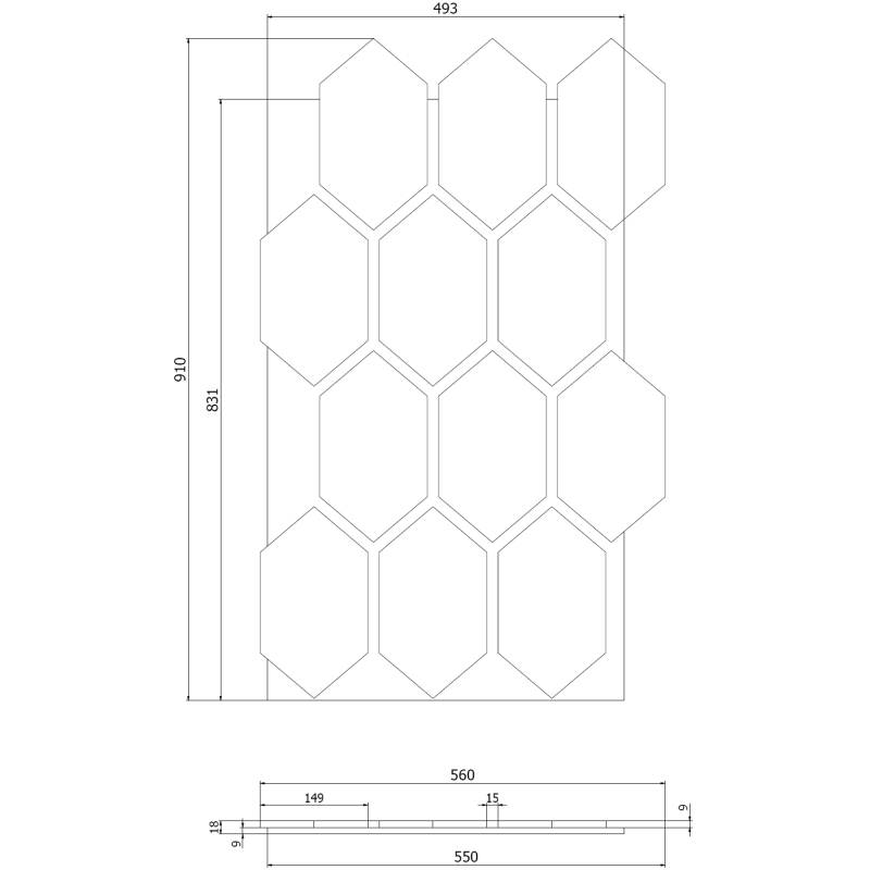 Mexen Lam-B Wandpaneele 275 x 30 cm, HDF Platte 4 mm, technisches Furnier, Sandiger Eiche - S100-275307-3015-001