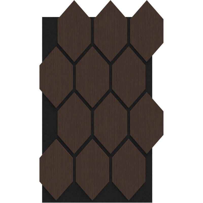Mexen Form 01 Akustik-Wandpaneel 91 x 56 cm (4 Stk.), Filz 9 mm, technisches Furnier, Mocca Eiche - S111-91567-01-045