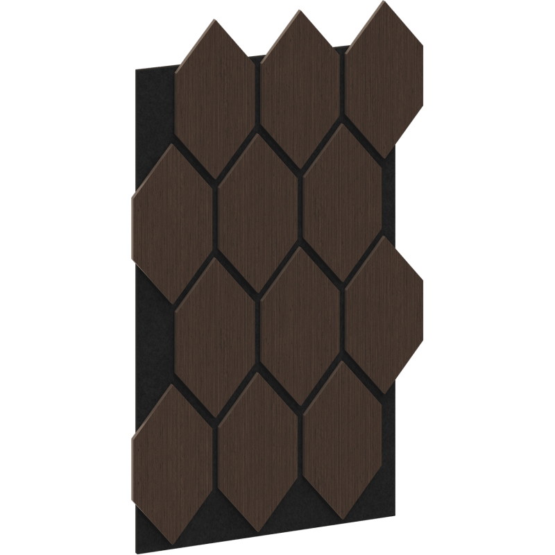 Mexen Form 01 Akustik-Wandpaneel 91 x 56 cm (4 Stk.), Filz 9 mm, technisches Furnier, Mocca Eiche - S111-91567-01-045