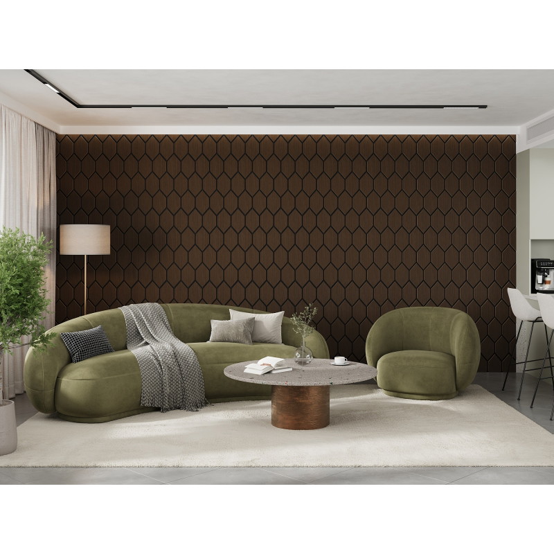 Mexen Form 01 Akustik-Wandpaneel 91 x 56 cm (4 Stk.), Filz 9 mm, technisches Furnier, Mocca Eiche - S111-91567-01-045