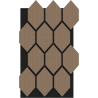Mexen Form 01 Akustik-Wandpaneel 91 x 56 cm (4 Stk.), Filz 9 mm, Technisches Furnier, Helles Nussbaum - S111-91567-01-047