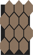 Mexen Form 01 Akustik-Wandpaneel 91 x 56 cm (4 Stk.), Filz 9 mm, Technisches Furnier, Helles Nussbaum - S111-91567-01-047