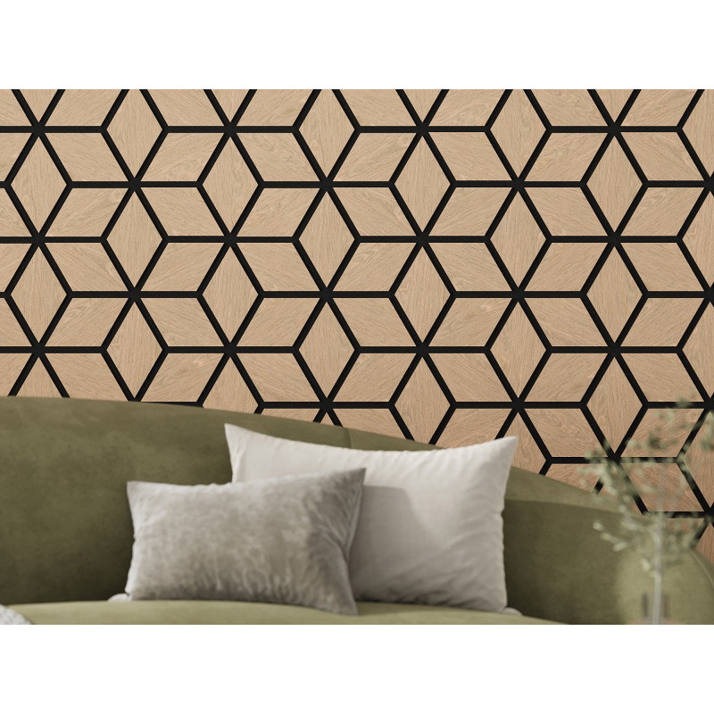 Mexen Form 02 akustisches Wandpaneel 81 x 66 cm (4 Stk.), 9 mm Filz, technisches Furnier, Gebleichte Eiche - S111-81667-02-040
