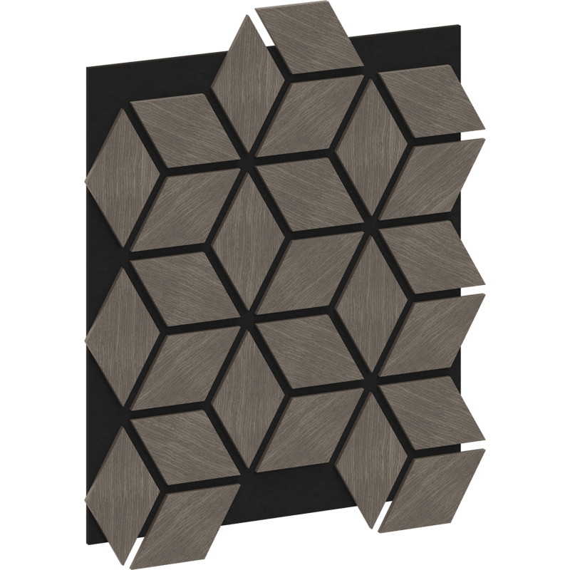 Mexen Form 02 Akustik-Wandpaneel 81 x 66 cm (4 Stück), Filz 9 mm, technisches Furnier, Graue Eiche - S111-81667-02-043