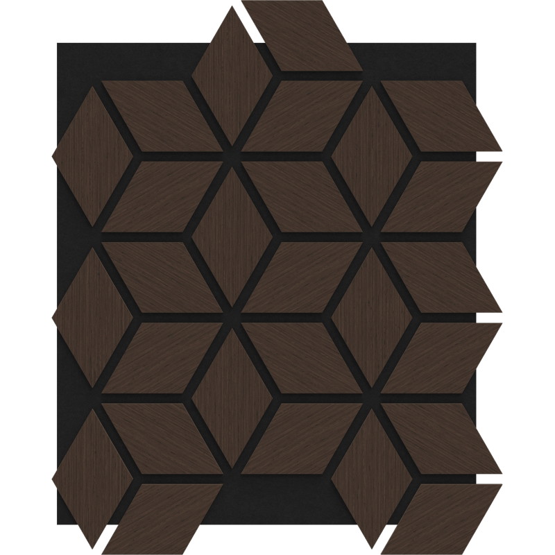 Mexen Form 02 Akustik-Wandpaneel 81 x 66 cm (4 Stk.), Filz 9 mm, technisches Furnier, Eiche Mocca - S111-81667-02-045