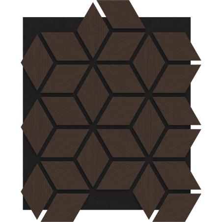 Mexen Form 02 Akustik-Wandpaneel 81 x 66 cm (4 Stk.), Filz 9 mm, technisches Furnier, Eiche Mocca - S111-81667-02-045