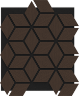 Mexen Form 02 Akustik-Wandpaneel 81 x 66 cm (4 Stk.), Filz 9 mm, technisches Furnier, Eiche Mocca - S111-81667-02-045