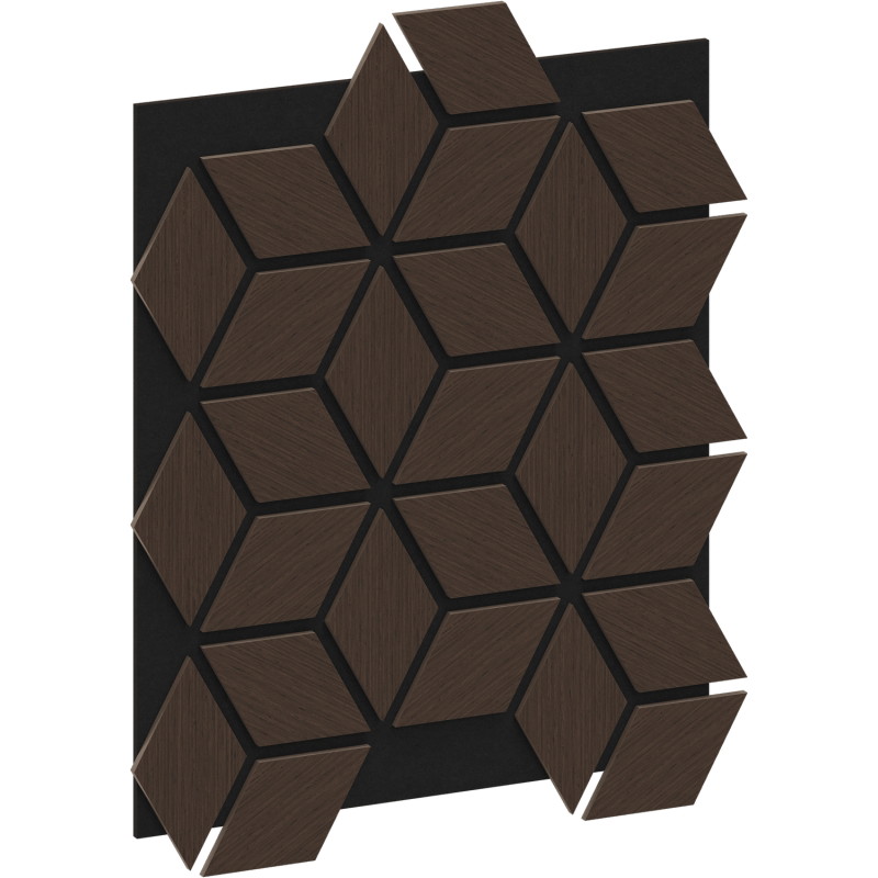 Mexen Form 02 Akustik-Wandpaneel 81 x 66 cm (4 Stk.), Filz 9 mm, technisches Furnier, Eiche Mocca - S111-81667-02-045