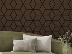 Mexen Form 02 Akustik-Wandpaneel 81 x 66 cm (4 Stk.), Filz 9 mm, technisches Furnier, Eiche Mocca - S111-81667-02-045