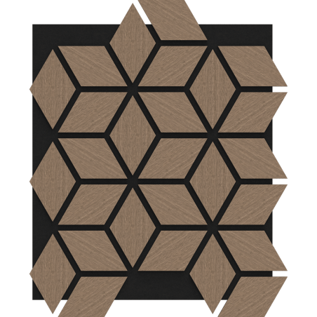Mexen Form 02 akustisches Wandpaneel 81 x 66 cm (4Stk.), Filz 9 mm, technisches Furnier, Hellem Nussbaum - S111-81667-02-047