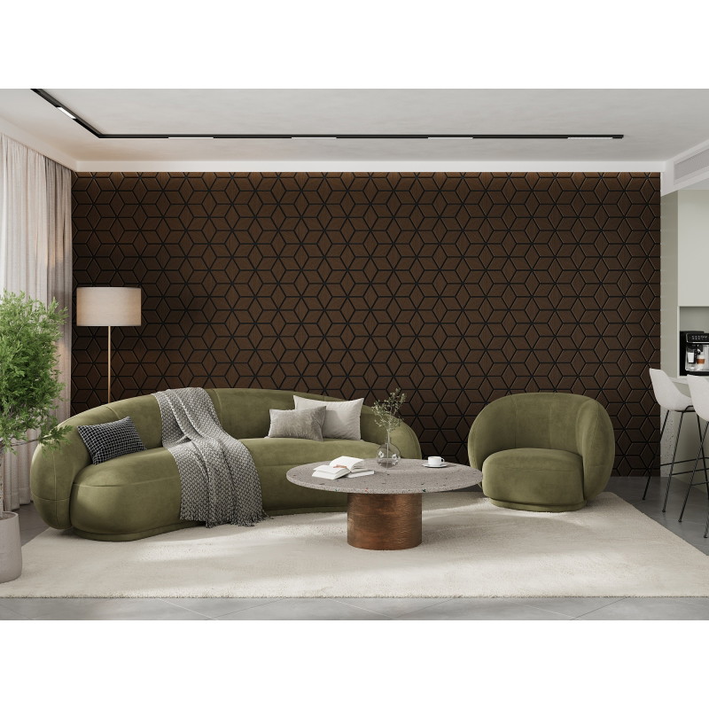 Mexen Form 02 Akustik-Wandpaneel 81 x 66 cm (4 Stk.), Filz 9 mm, technisches Furnier, Eiche Mocca - S111-81667-02-045