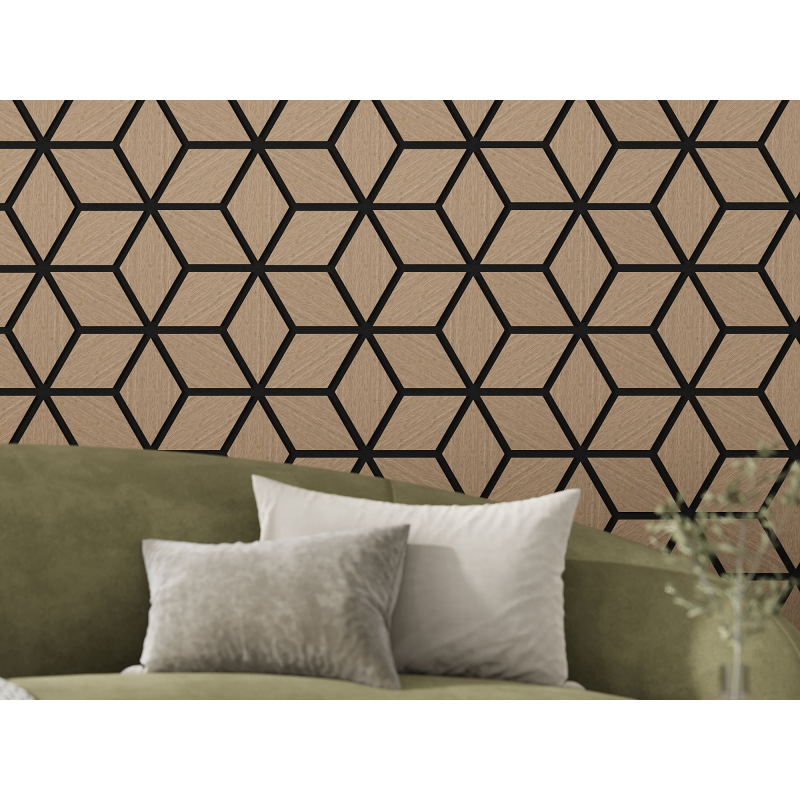 Mexen Lam-B Wandpaneele 275 x 30 cm, HDF Platte 4 mm, technisches Furnier, Sandiger Eiche - S100-275307-3015-001