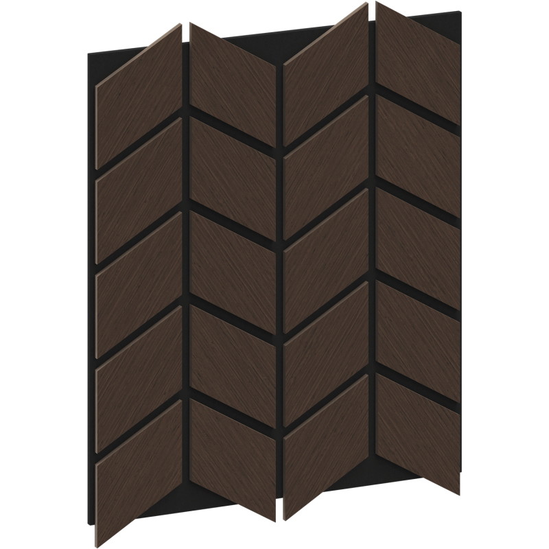 Mexen Form 03 Akustik-Wandpaneel 71,5 x 58 cm (4 Stk.), Filz 9 mm, Technisches Furnier, Eiche Mocca - S111-71587-03-045