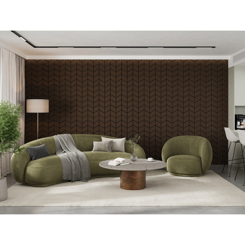 Mexen Form 03 Akustik-Wandpaneel 71,5 x 58 cm (4 Stk.), Filz 9 mm, Technisches Furnier, Eiche Mocca - S111-71587-03-045