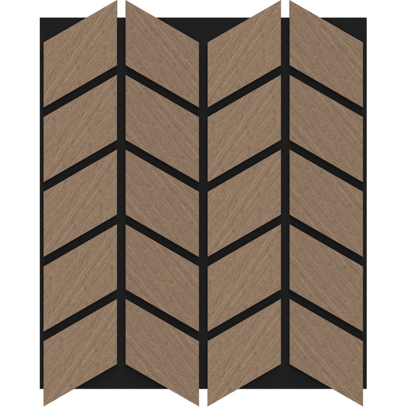 Mexen Form 03 Akustik-Wandpaneel 71,5 x 58 cm (4 Stk.), Filz 9 mm, technisches Furnier, Helles Nussbaum - S111-71587-03-047