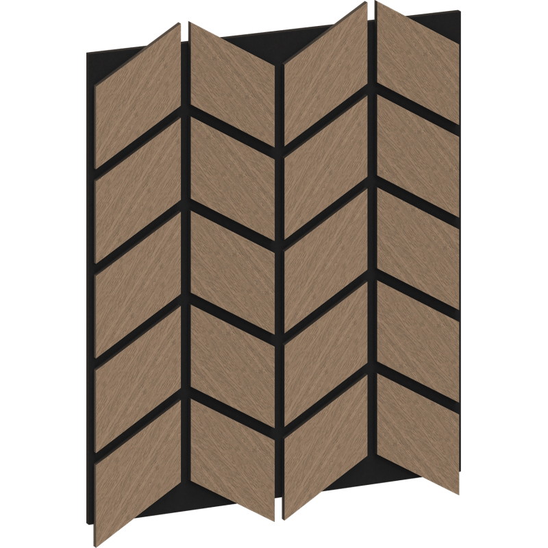 Mexen Form 03 Akustik-Wandpaneel 71,5 x 58 cm (4 Stk.), Filz 9 mm, technisches Furnier, Helles Nussbaum - S111-71587-03-047