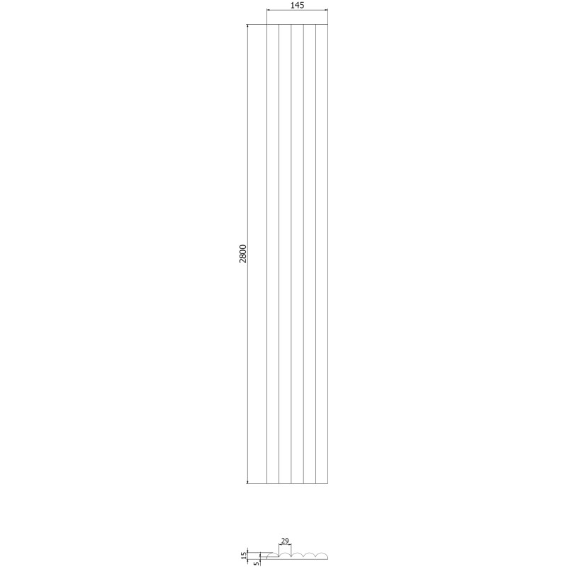 Mexen Strio 02 geriffelte Wandpaneele 280 x 14,5 cm (2 Stück), blau - S120-280-02-309