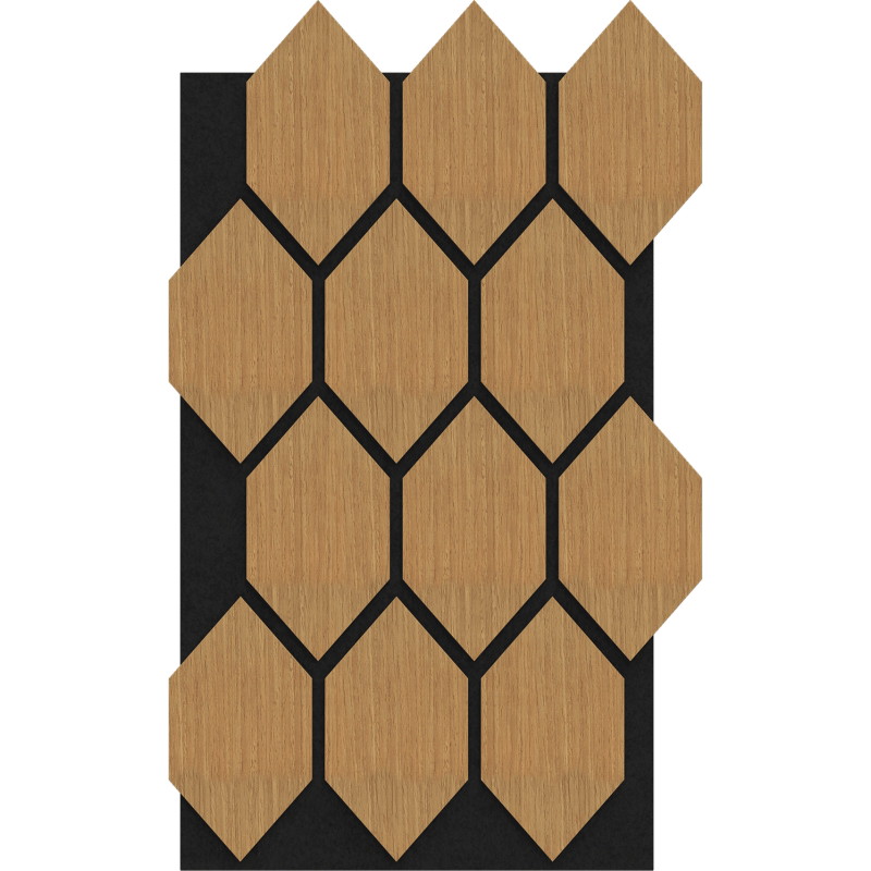 Mexen Form 01 akustisches Wandpaneel 91 x 56 cm (4 Stk.), Filz 9 mm, technisches Furnier, Eiche Classic - S111-91567-01-041